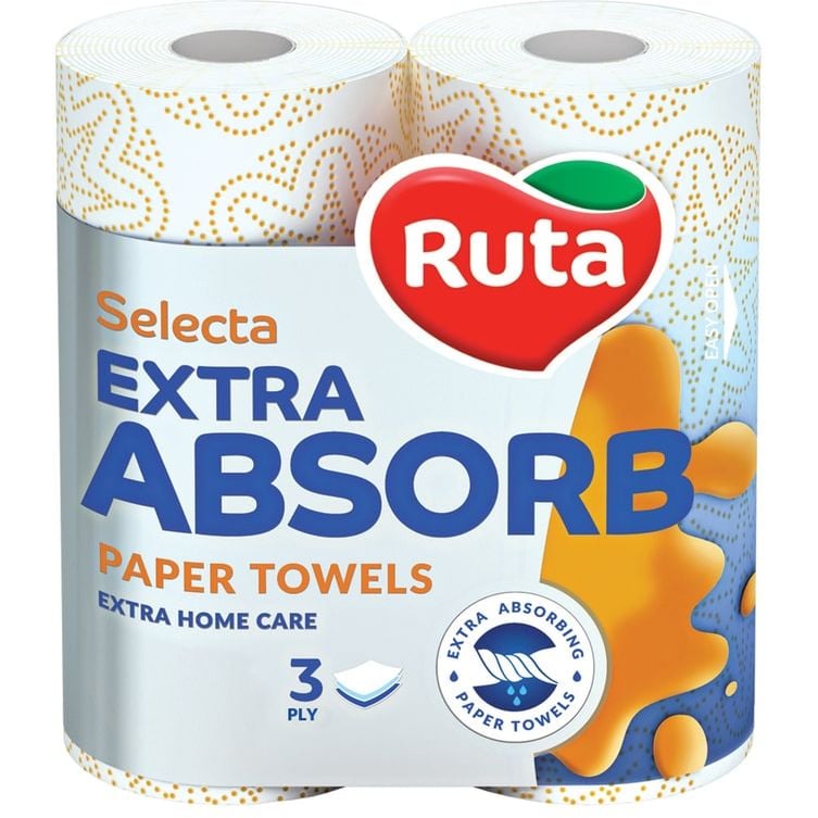Бумажные полотенца Ruta Selecta Extra Absorb, трехслойные, 2 рулона - фото 1