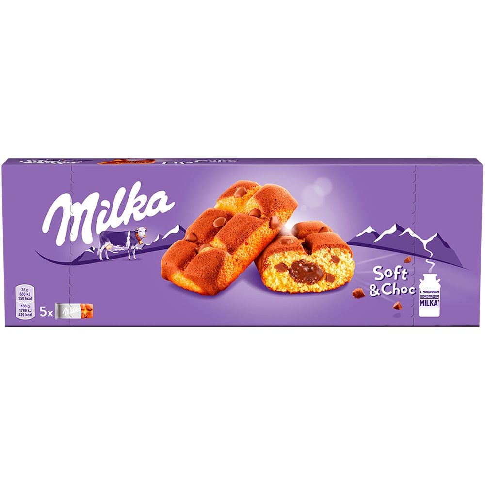 Бисквит Milka Soft & Choc с шоколадной начинкой 175 г - фото 1