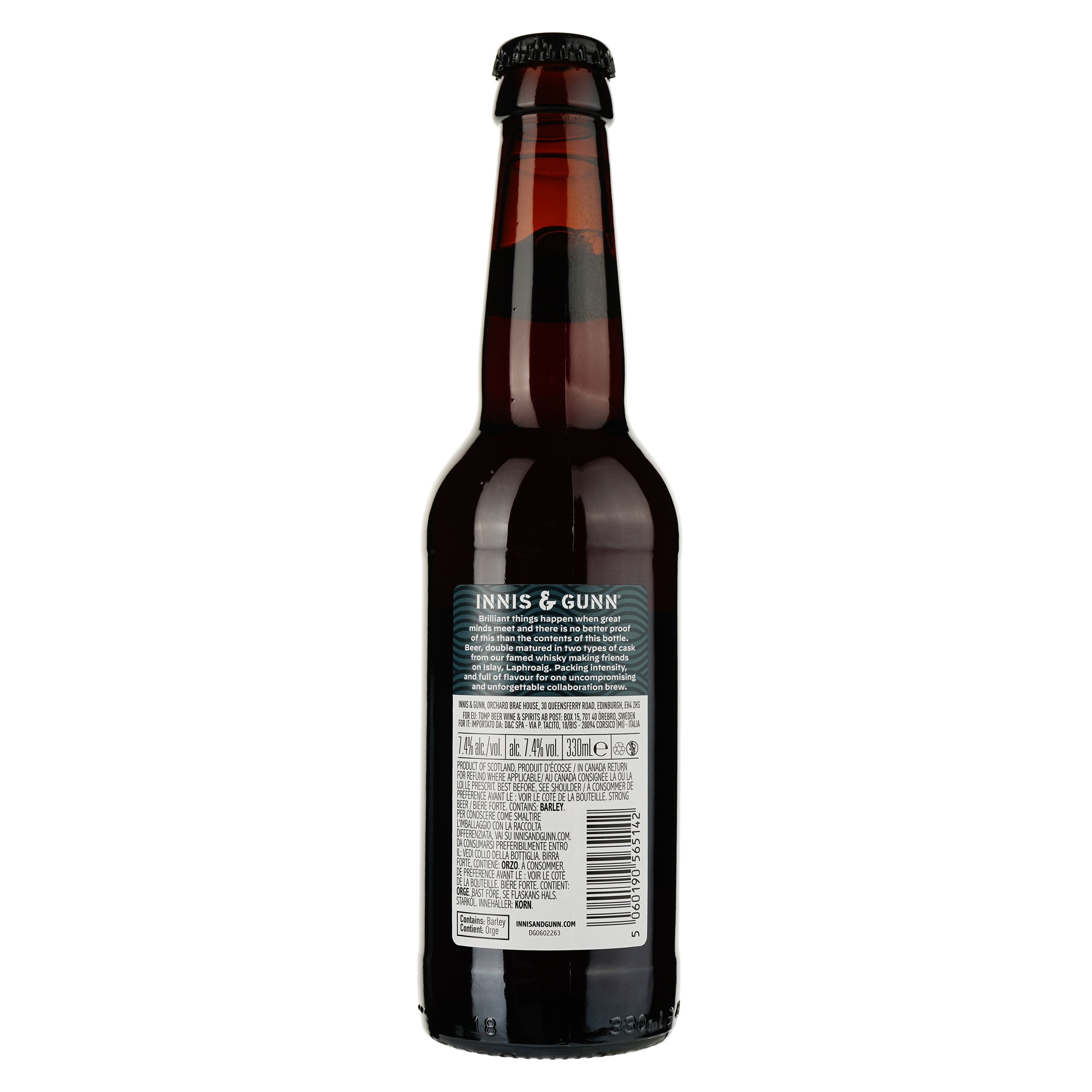 Пиво Innis & Gunn Islay Whisky Cask, янтарне, 7.4% 0.33 л - фото 3