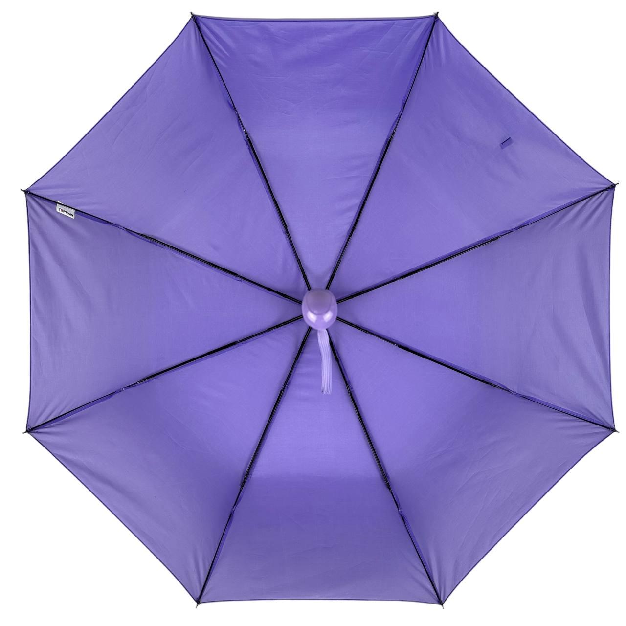 Женский складной зонтик полуавтомат Toprain 98 см фиолетовый - фото 3