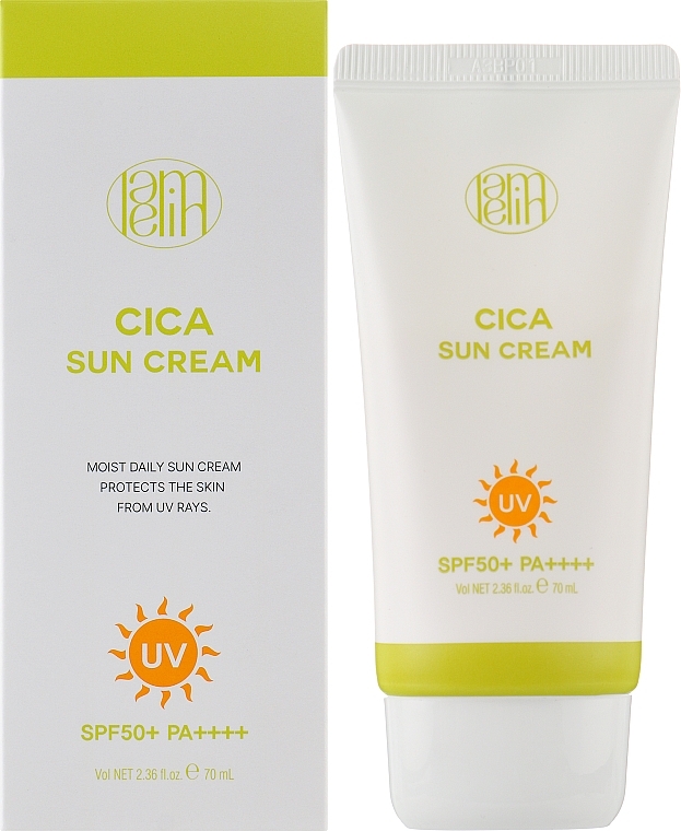 Заспокійливий сонцезахисний крем для обличчя з центелою Lamelin Cica Sun Cream SPF 50+ PA++++ 70 мл - фото 2