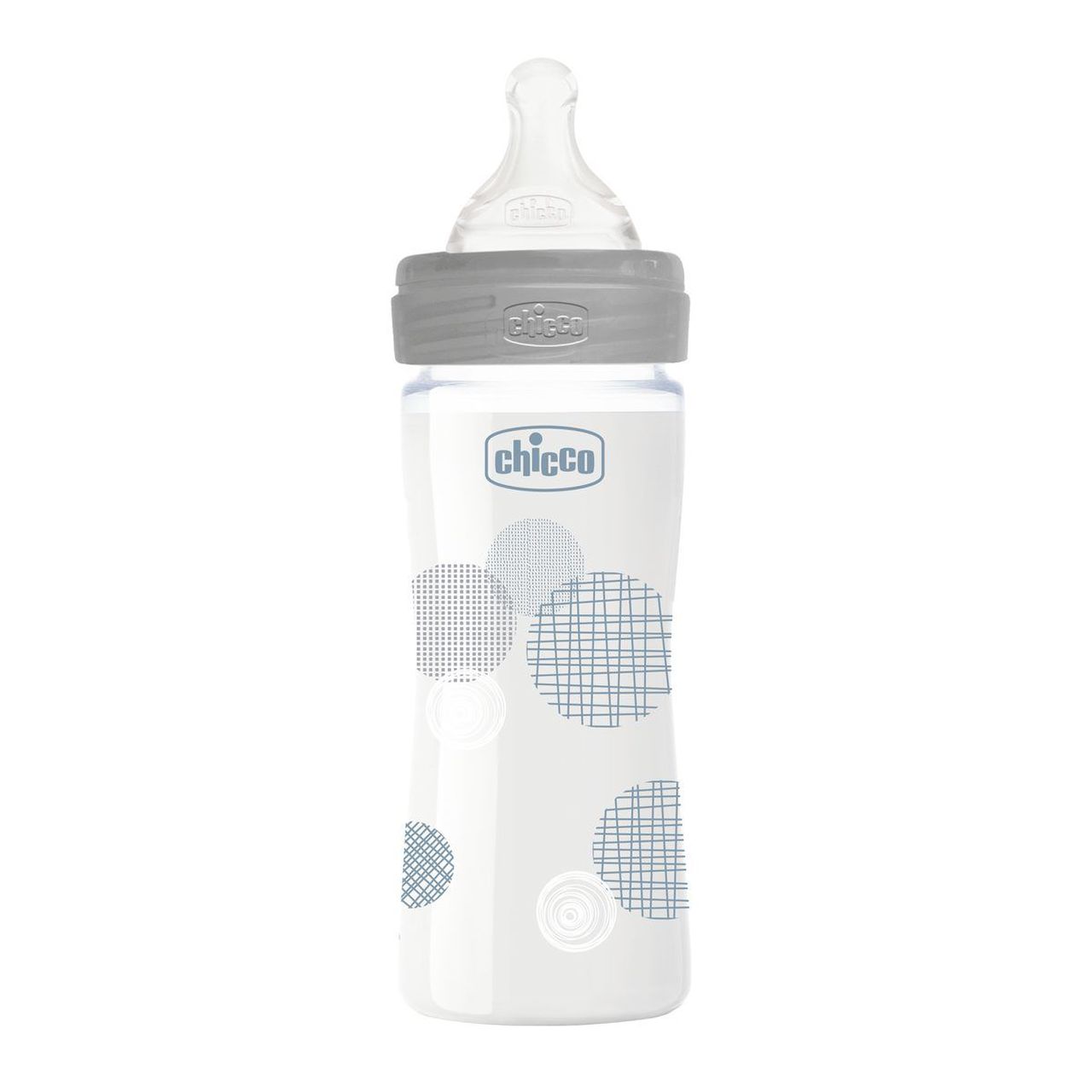 Бутылочка для кормления Chicco Well-Being Physio с силиконовой соской, 240 мл, серый (28721.30) - фото 2