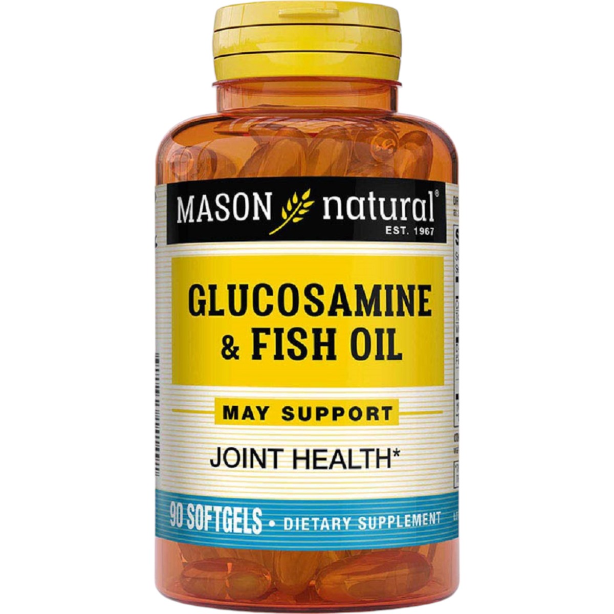 Глюкозамін і риб'ячий жир Mason Natural Glucosamine & Fish Oil 90 гелевих капсул - фото 1