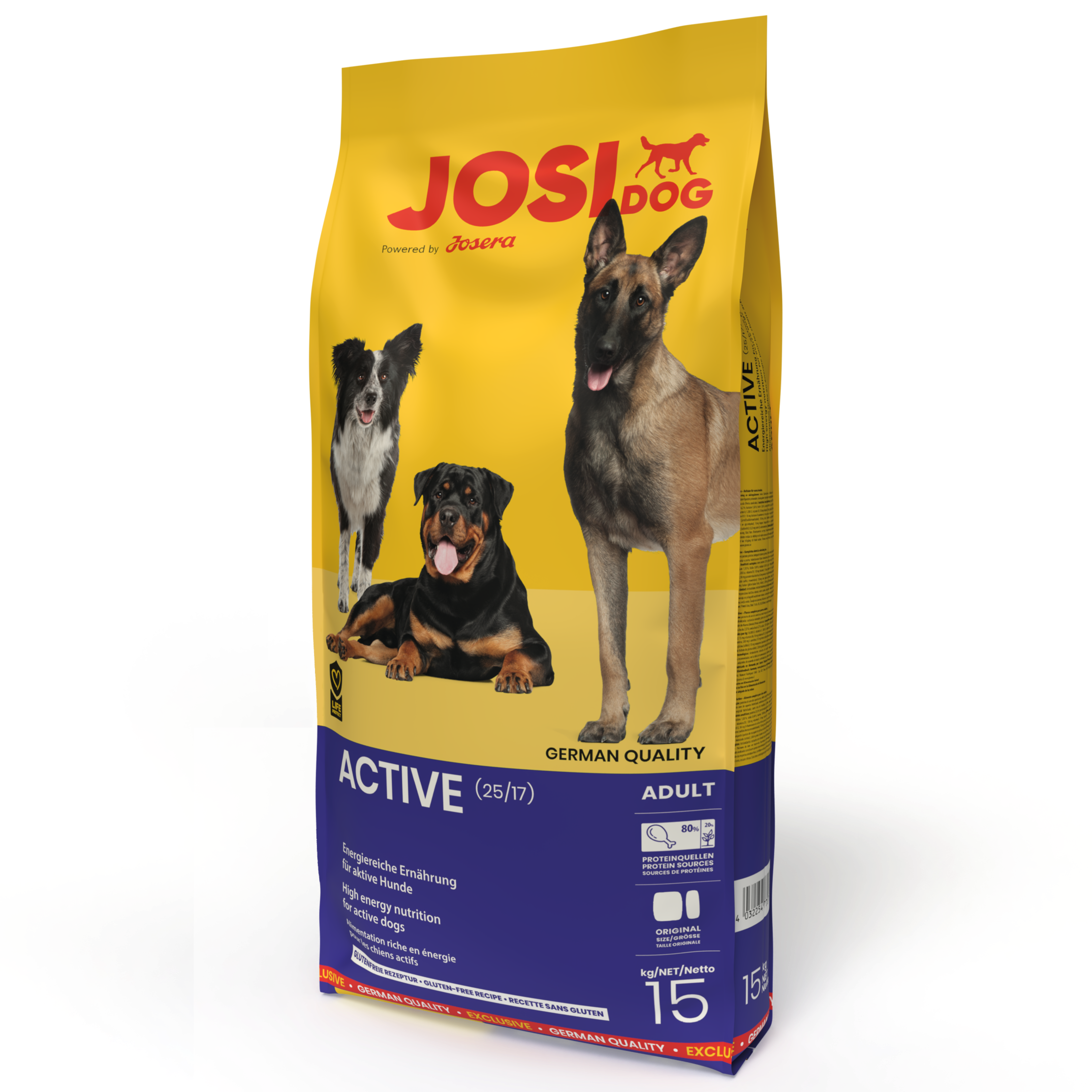 Сухий корм для активних собак Josera JosiDog Active Adult, з м'ясом домашньої птиці, 15 кг - фото 1
