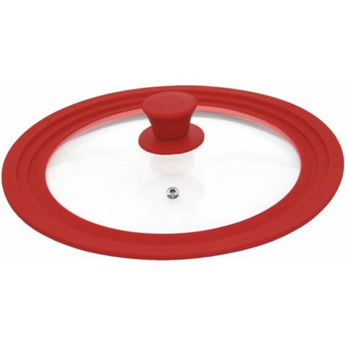 Стеклянная крышка Heinner с силиконовым ободом 28/30/32 см красная (HR-AER-28D32) - фото 1