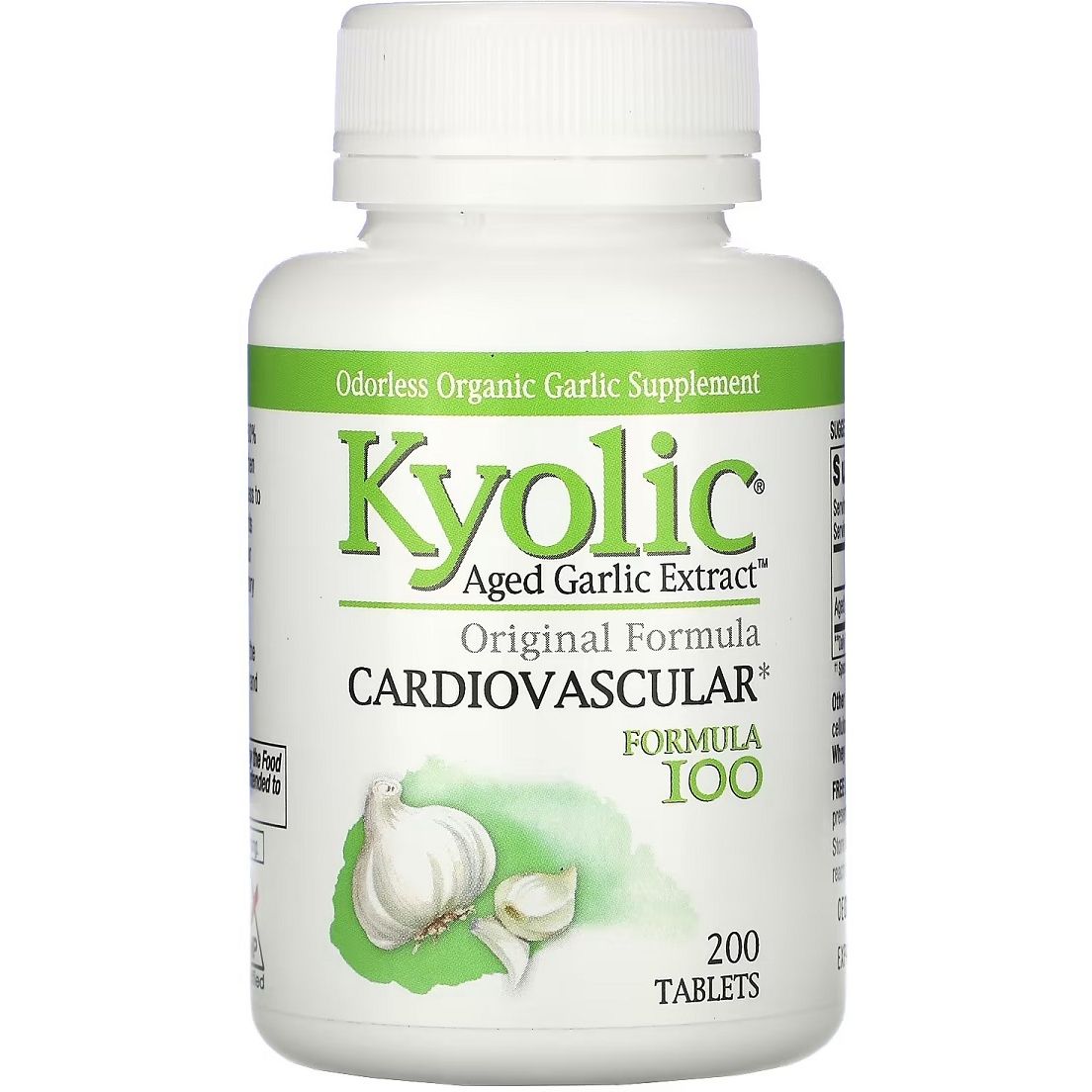 Экстракт выдержанного чеснока Kyolic Aged Garlic Extract Cardiovascular для сердечно-сосудистой системы 200 таблеток - фото 1