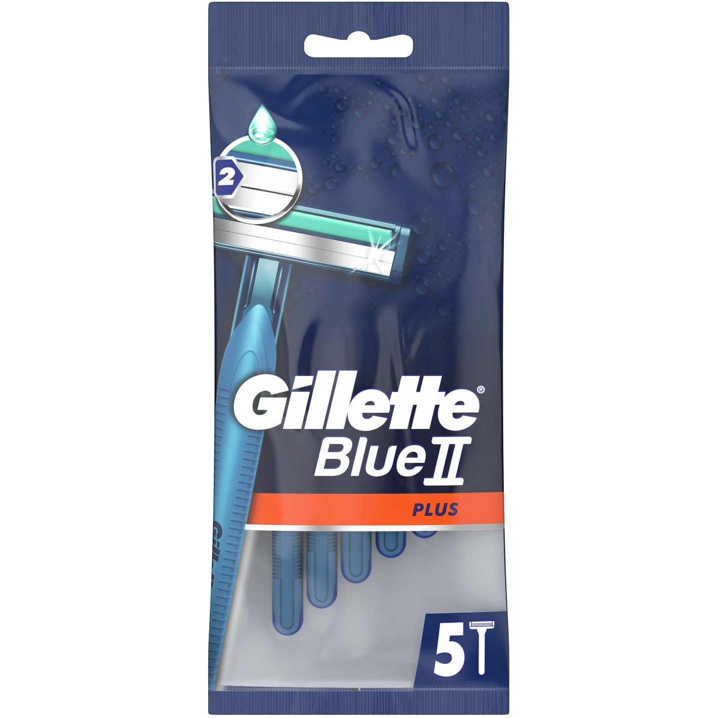 Одноразовые станки для бритья Gillette Blue 2 Plus 5 шт. (81661419) - фото 1