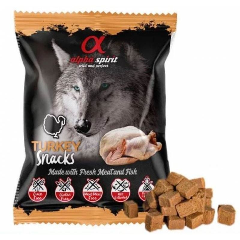 Напіввологі ласощі для собак Alpha Spirit Snacks Turkey, кубики з індички, 50 г - фото 2