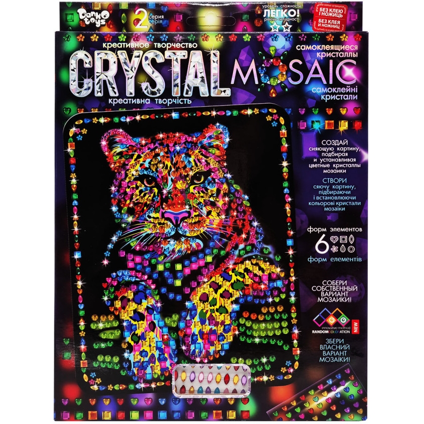 Набір для творчості Danko Toys Crystal mosaic Леопард 6 форм елементів (CRM-02-03) - фото 1
