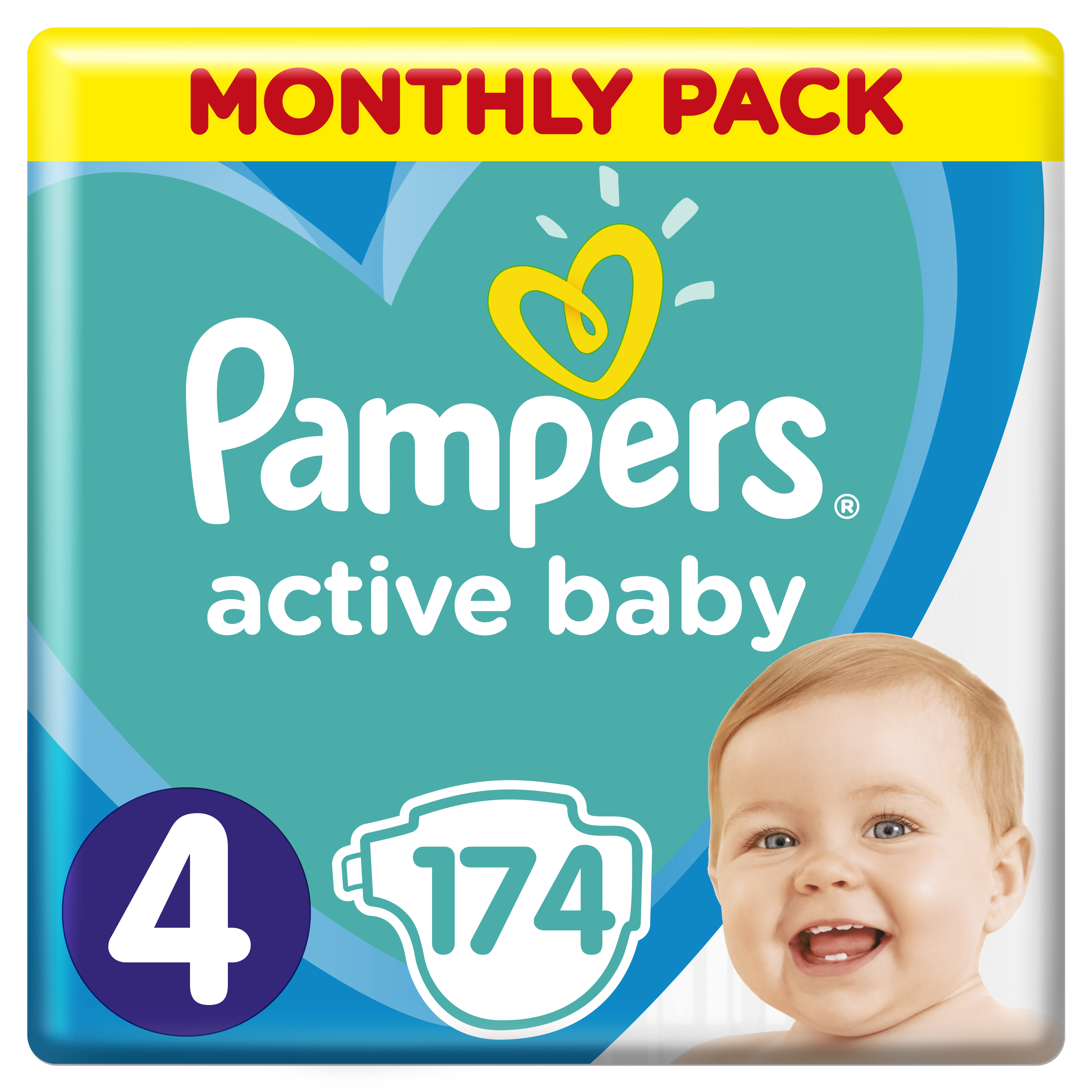 Підгузки Pampers Active Baby 4 (9-14 кг), 174 шт. - фото 1