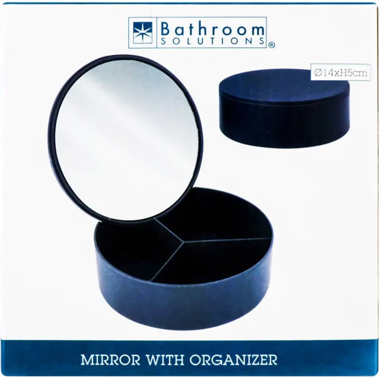 Зеркало Bathroom solutions с органайзером 2-в-1, 14x5 см синее (850648) - фото 1