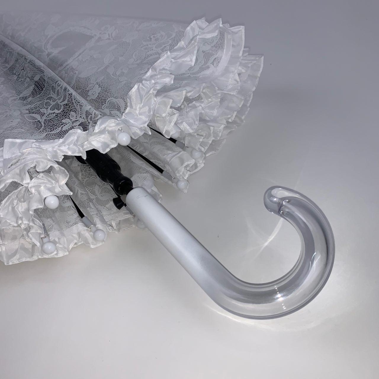 Дитяча парасолька-палиця напівавтомат S&L 84 см біла - фото 5