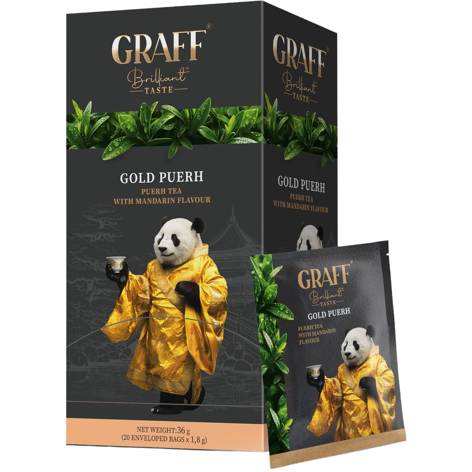 Чай пуер Graff Gold Puer з ароматом мандарина 30 г (20 шт. х 1.5 г) - фото 1