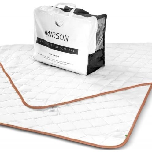 Одеяло шерстяное MirSon Gold Silk №053 летнее 110x140 см белое - фото 4