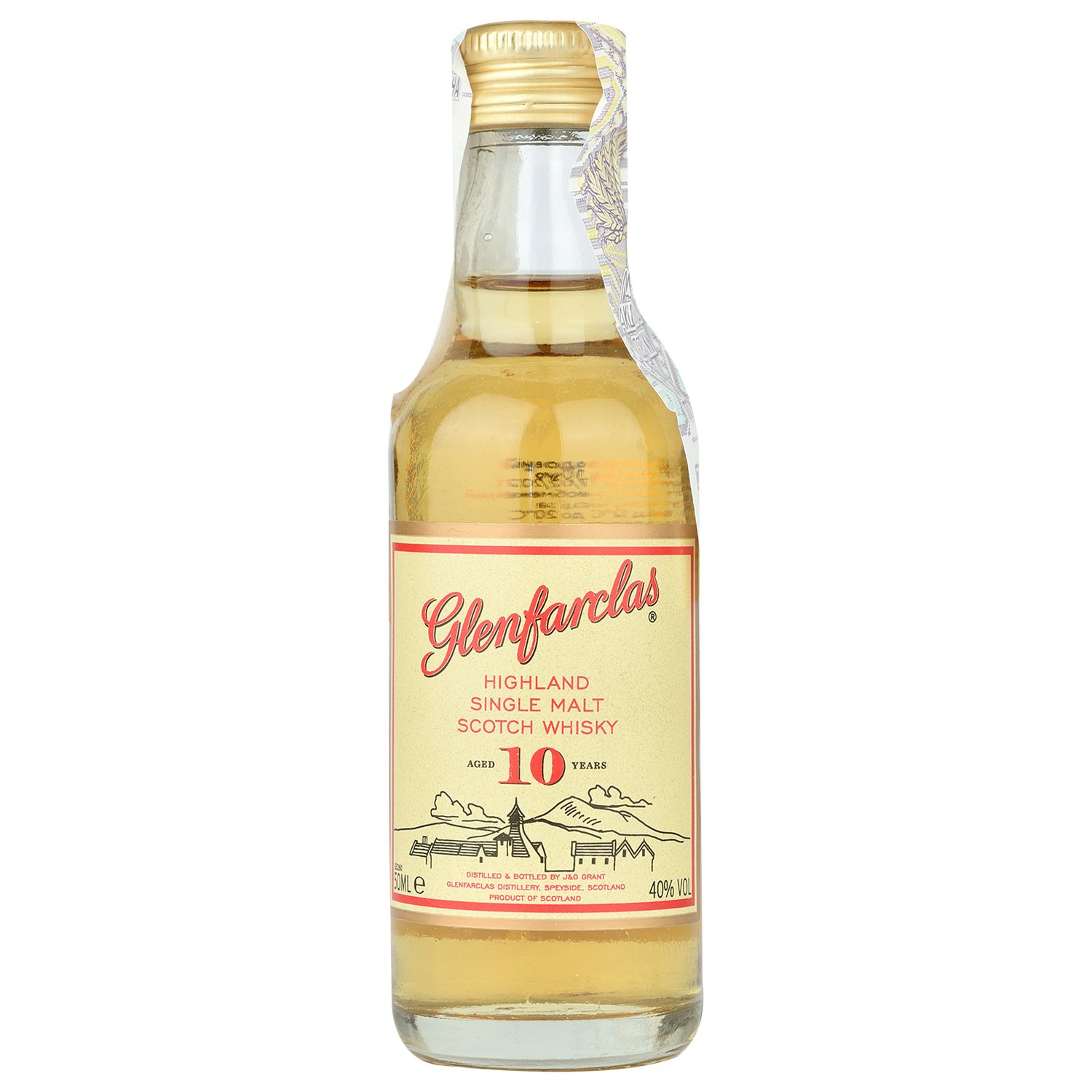 Виски Glenfarclas Single Malt Scotch Whisky 10 yo, 40%, 0,05 л - фото 1