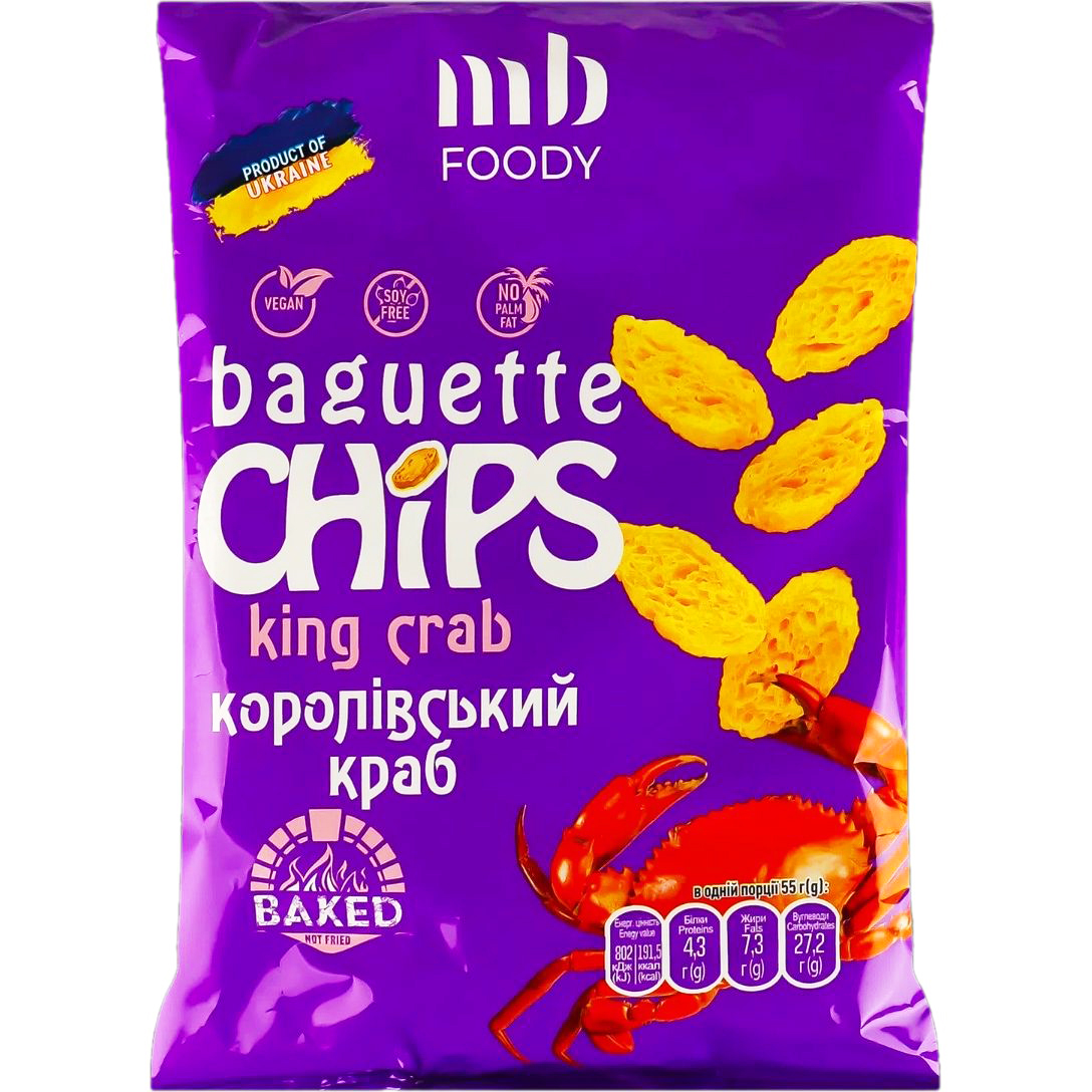 Сухарики MB Foody Baguette Chips Пшеничные Королевский краб 55 г (942031) - фото 1