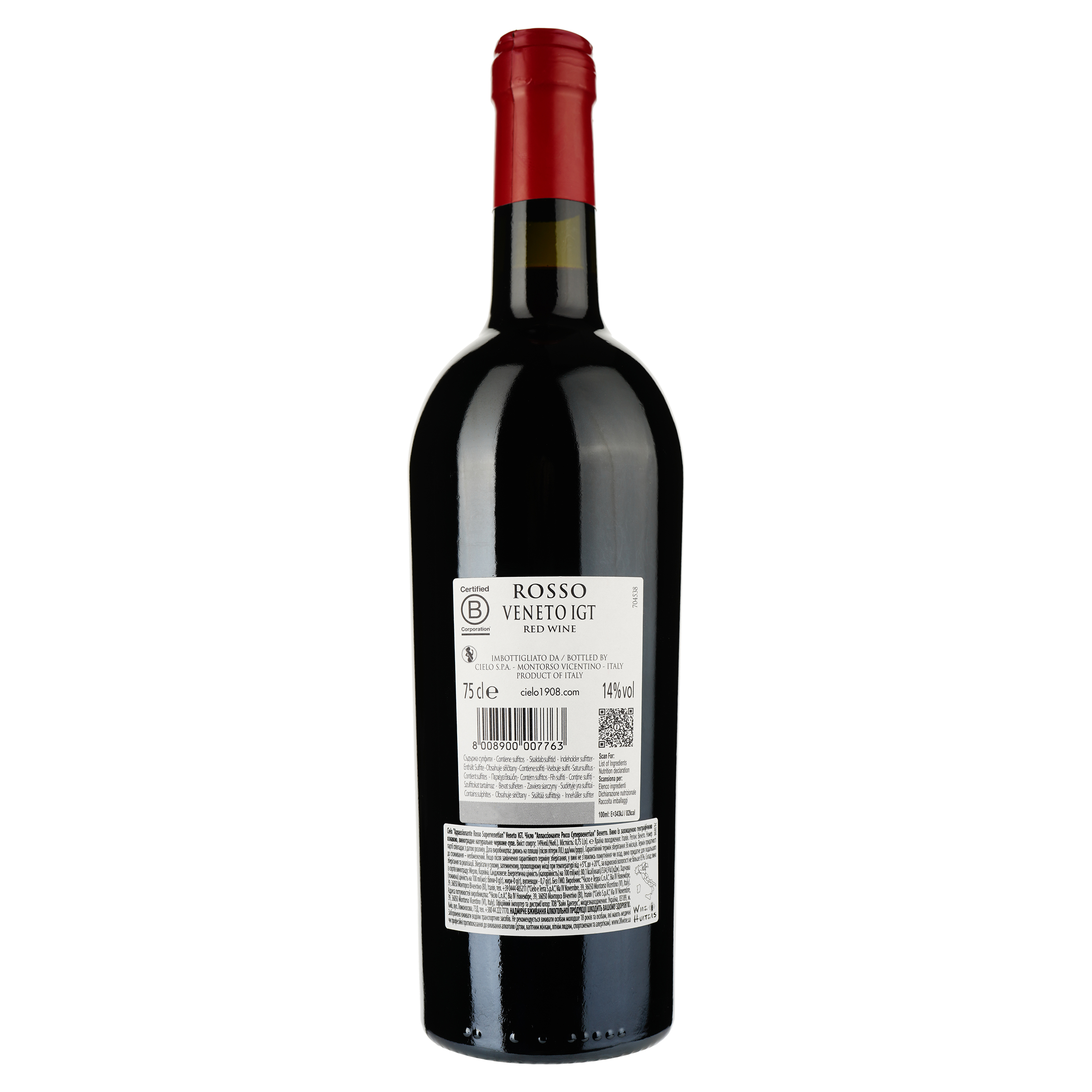 Вино Cielo E Terra Appassimento Rosso Veneto IGT, червоне, сухе, 14%, 0,75 л - фото 2