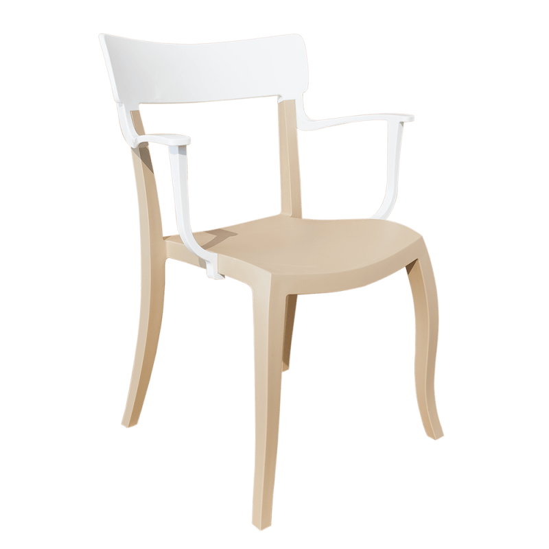 Кресло Papatya Hera-K, песочно-бежевое сиденье, верх белый (873338) - фото 1
