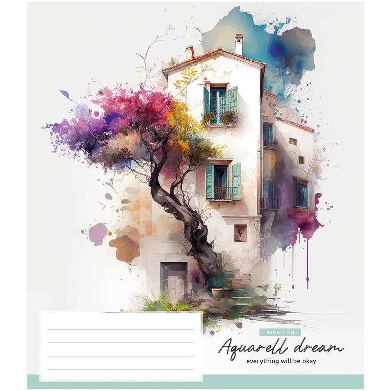 Зошит загальний Школярик Aquarell dream у лінію 48 аркушів 10 шт. (048-3289L) - фото 1