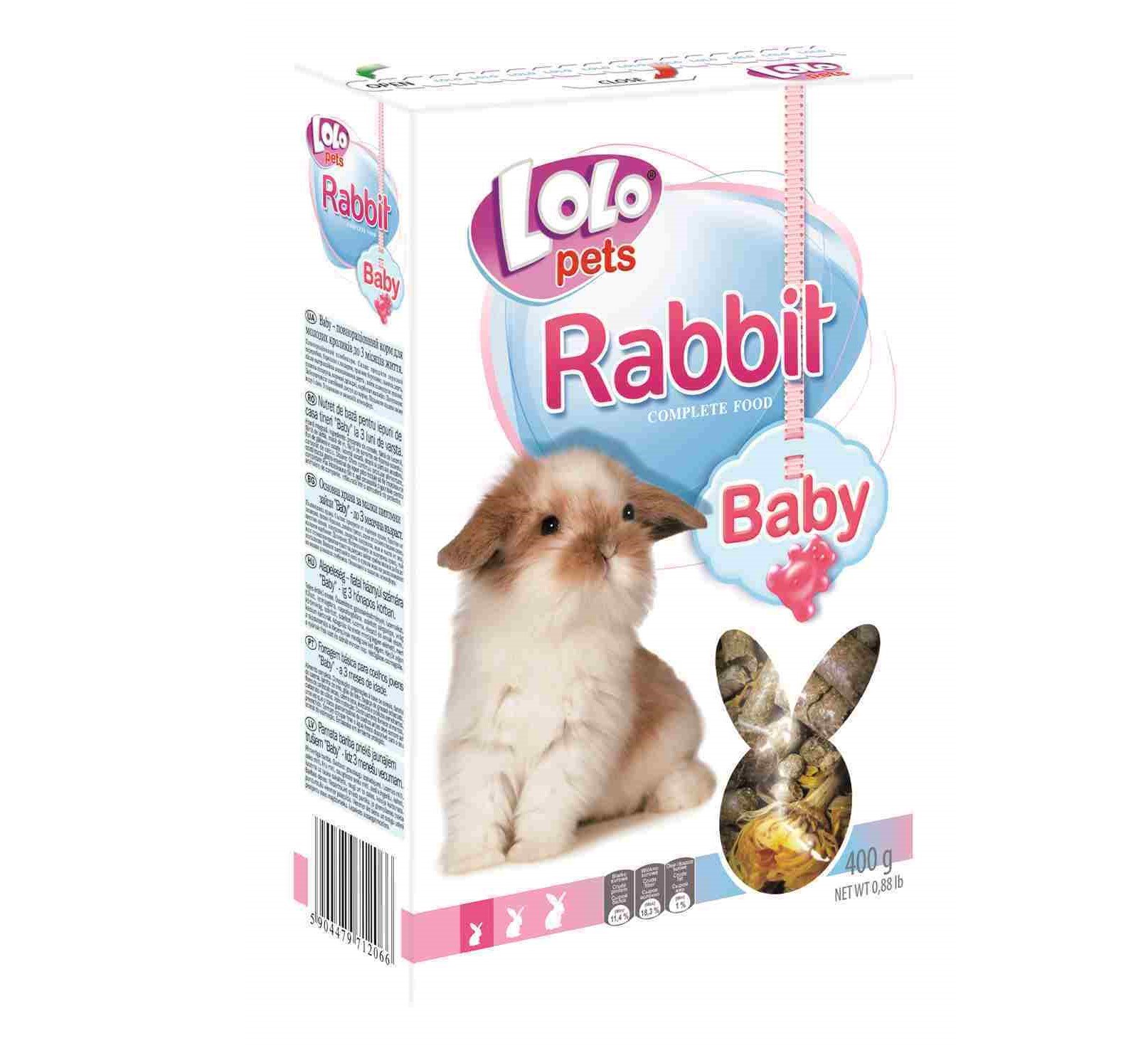 Корм для молодых кроликов до 3 месяцев Lolopets Baby, 400 г (LO-71206) - фото 1
