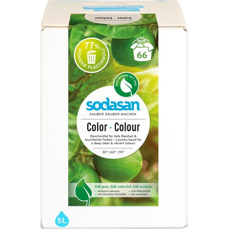Органическое жидкое средство Sodasan Color для стирки цветных и черных тканей 5 л - фото 1