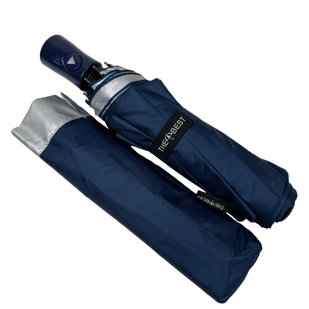 Жіноча складана парасолька напівавтомат The Best 94 см синя - фото 2