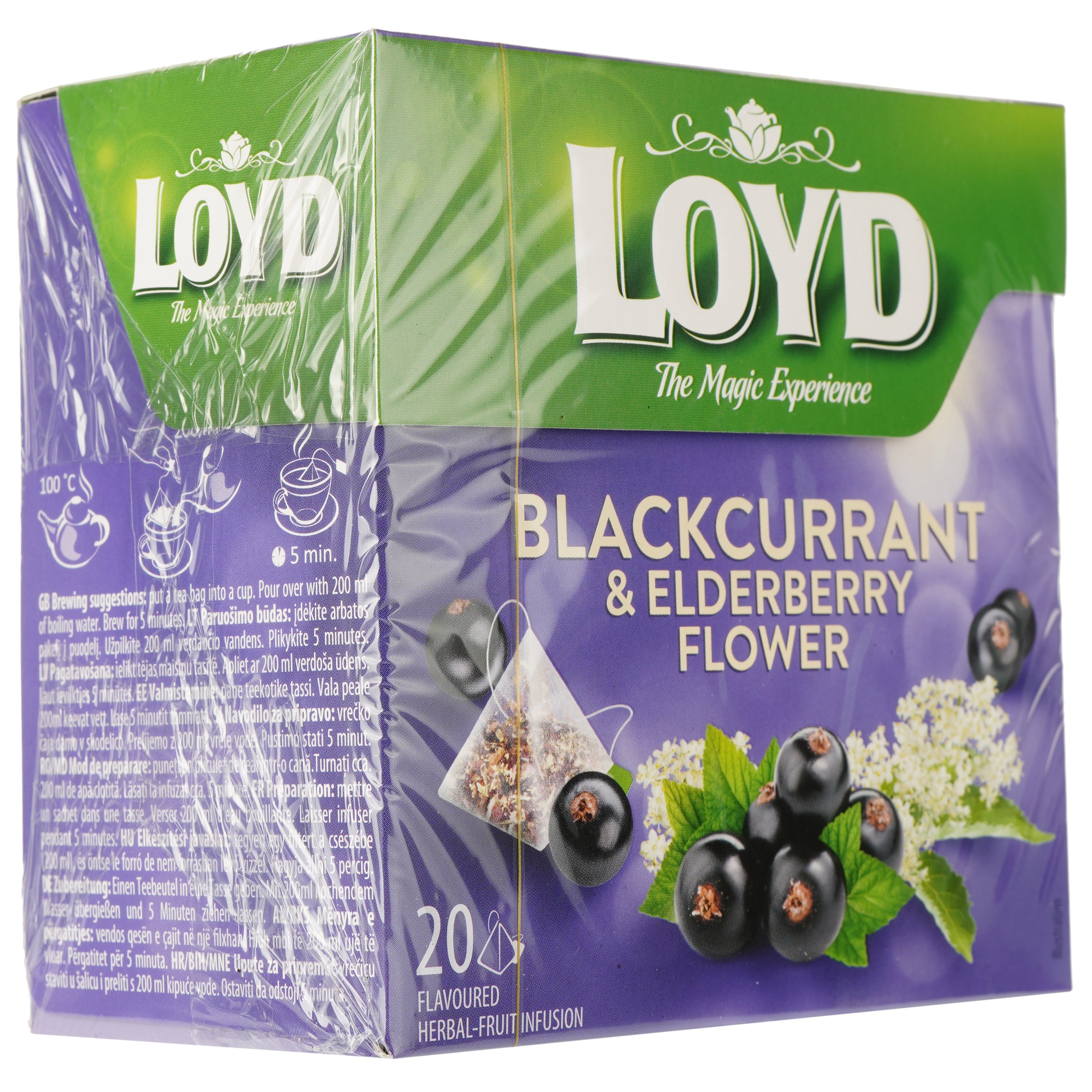 Чай фруктовий LoydBlackcurrant&Elderberry, Чорна смородина та Бузина, в пірамідках, 40 г - фото 3