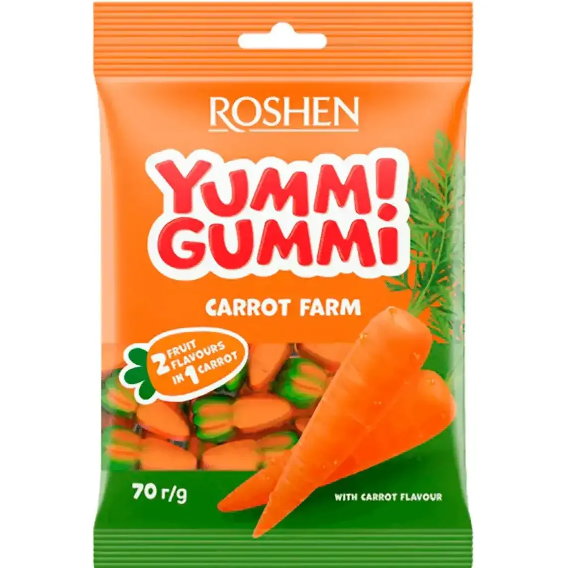 Цукерки Roshen Yummi Gummi Carrot Farm желейні 70 г (937103) - фото 1