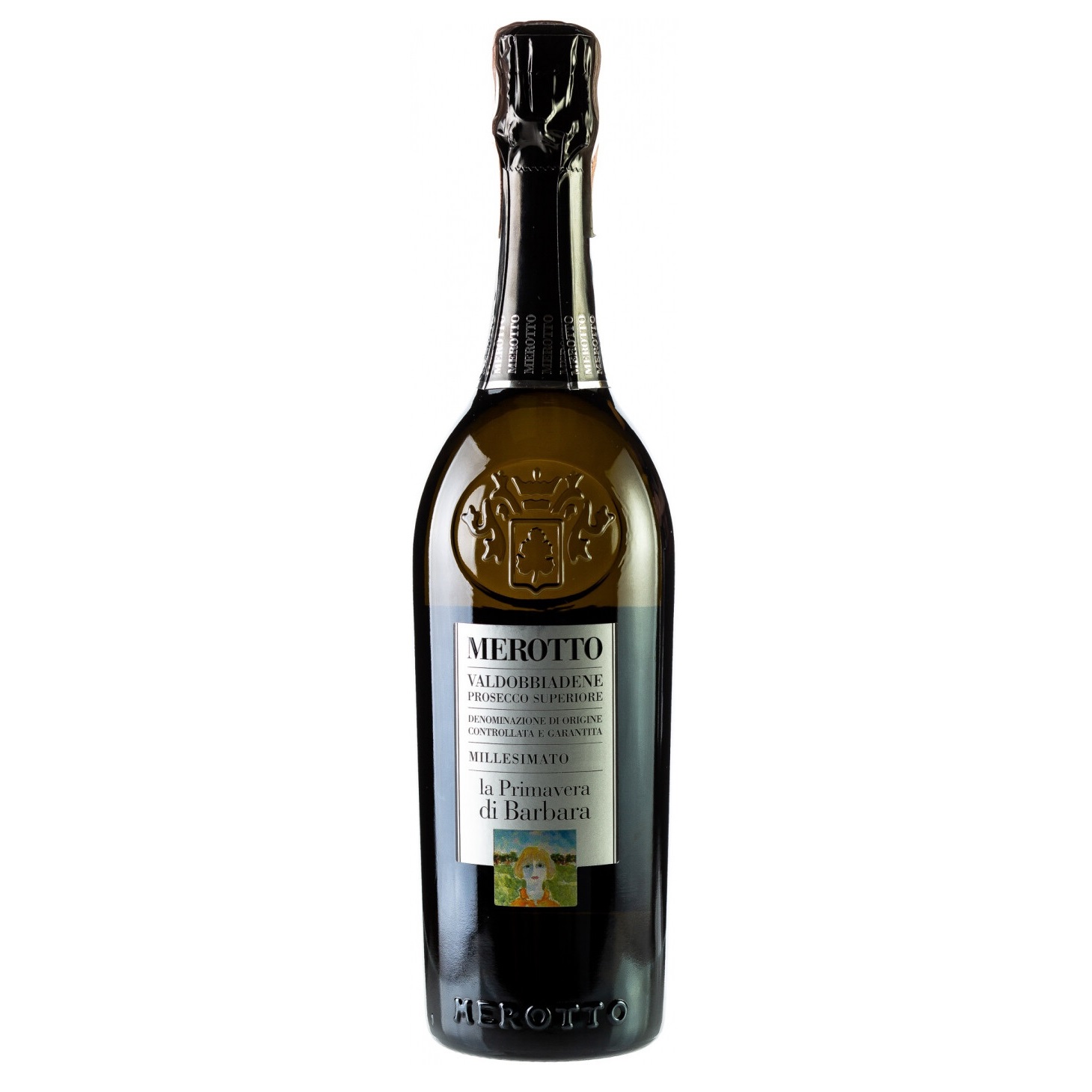 Вино ігристе Merotto La Primavera Di Barbara Millesimato Valdobbiadene Prosecco Superiore Dry, біле, сухе, 0,75 л - фото 1