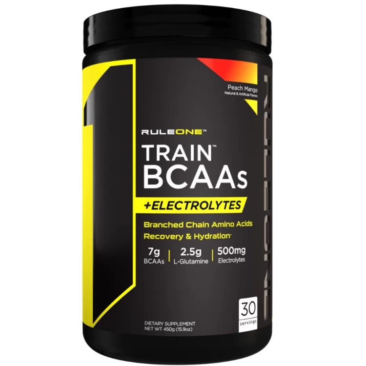 Комплекс амінокислот Rule 1 Train BCAAs + Electrolytes Персик-манго 450 г - фото 1