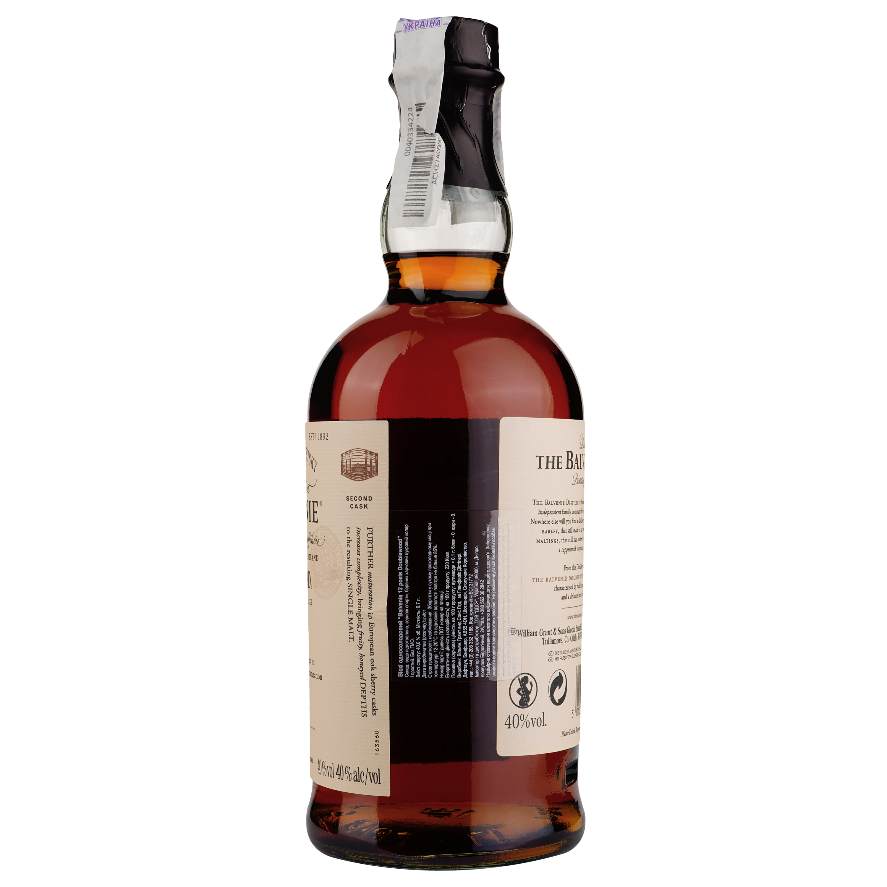 Виски Balvenie Doublewood 12 yo, в подарочной упаковке, 40%, 0,7 л