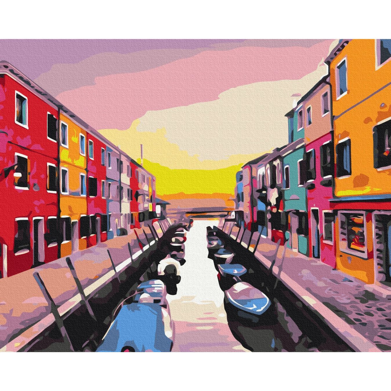 Картина по номерам Припаркованные гондолы Brushme 40x50 см разноцветная 000277211 - фото 1