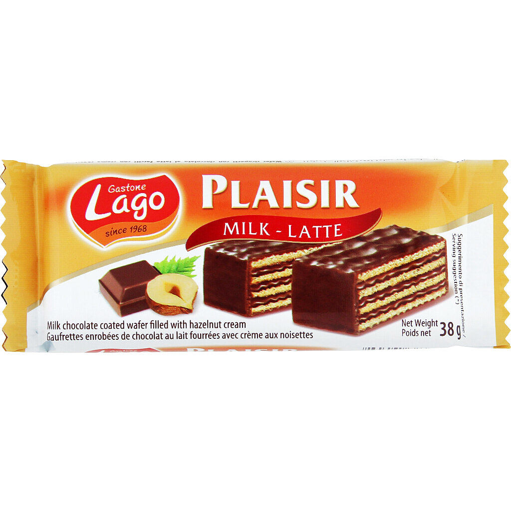 Вафлі Gastone Lagо Plaisir з фундучним кремом у молочному шоколаді 38 г (756010) - фото 1