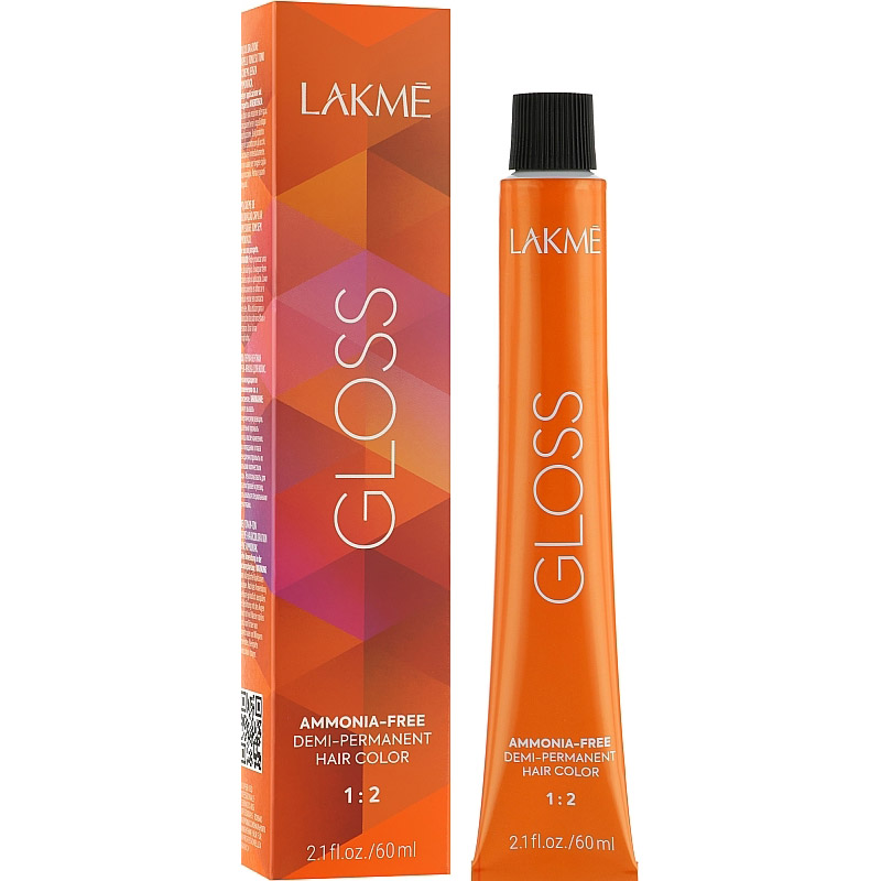 Безаммиачная крем-краска для тонирования волос Lakme Gloss 6/66 темно-коричневый 60 мл - фото 1