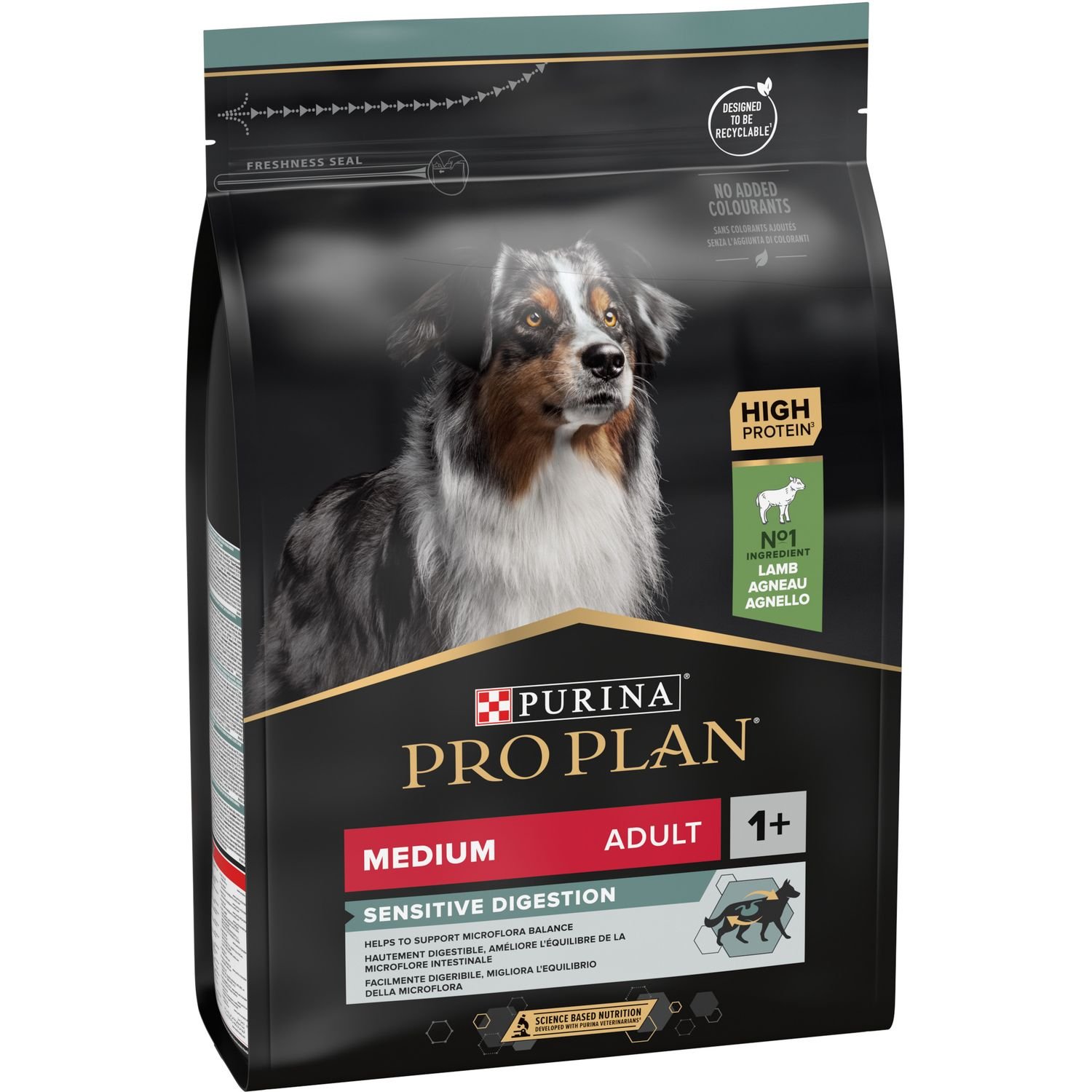 Сухий корм Purina Pro Plan Medium Adult 1+ Sensitive Digestion для дорослих собак середніх порід з чутливим травленням з ягням 3 кг - фото 3