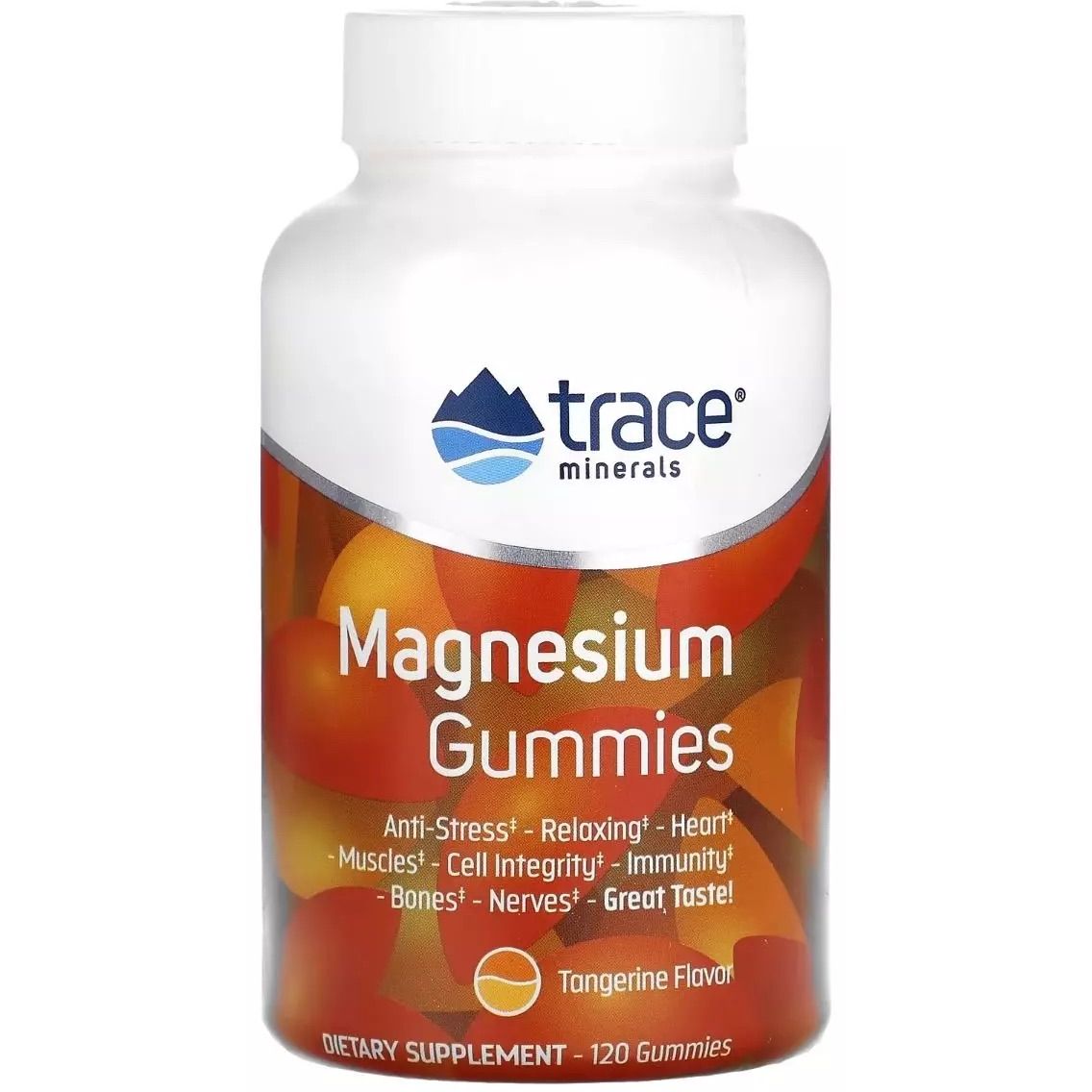 Магний Trace Minerals Magnesium Gummies со вкусом мандарина 120 конфет - фото 1