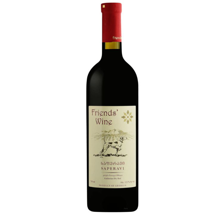 Вино Friends' Wine Saperavi, красное, сухое, 12,5%, 0,75 л (94180) - фото 1