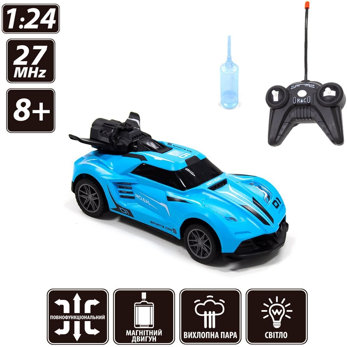 Автомобіль на радіокеруванні Sulong Toys Spray Car Sport 1:24 блакитний (SL-354RHBL) - фото 7