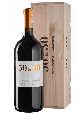 Вино Avignonesi 50 & 50 2017, красное, сухое, 13,5%, 1,5 л., в п/у - фото 1