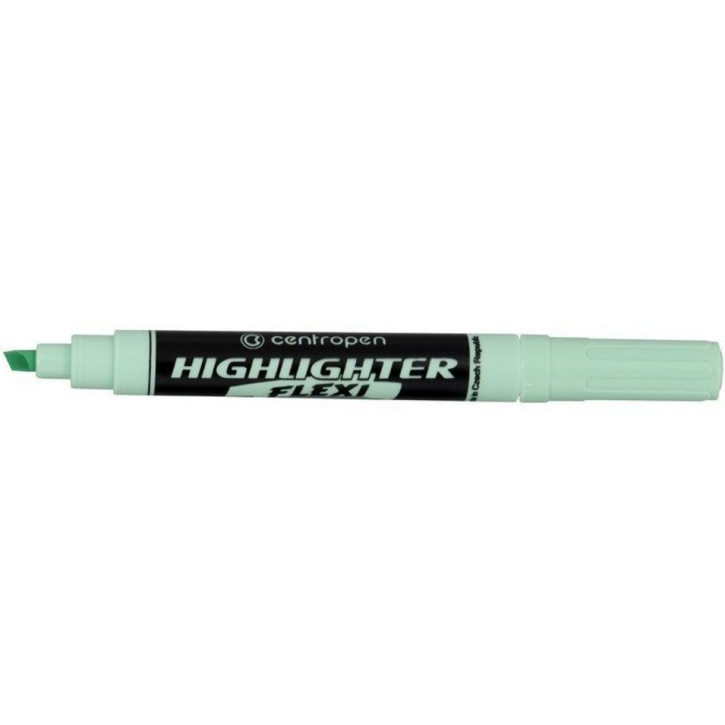 Маркер текстовый Centropen Highlighter Flexi Soft клиновидный 1-5 мм пастельно-зеленый (8542/917) - фото 1