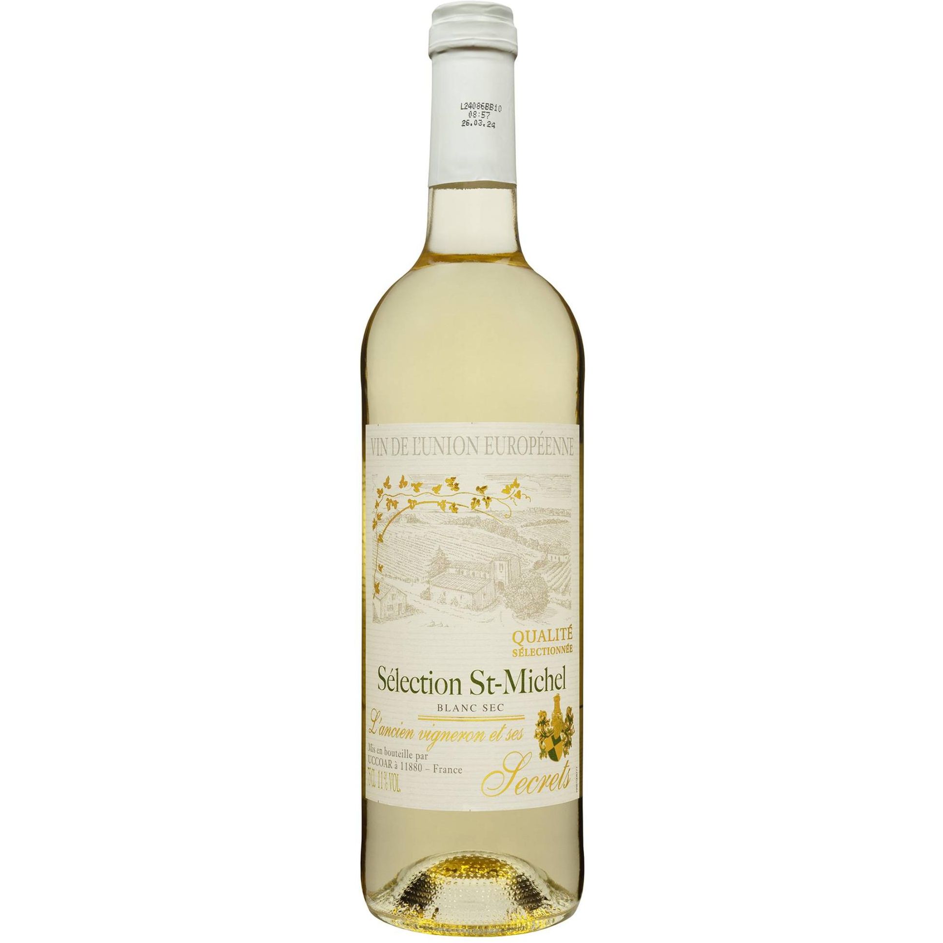 Вино Selection St-Michel Blanc Sec белое сухое 0.75 л - фото 1