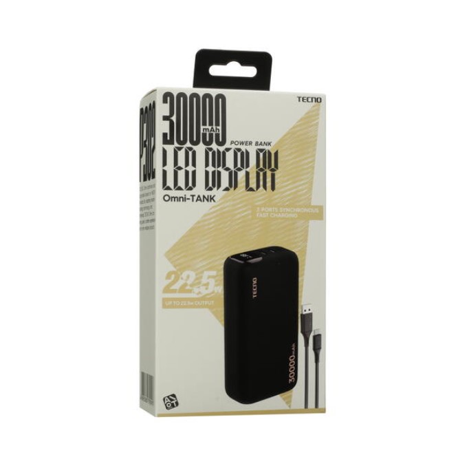 Повербанк Tecno 30000 mAh 22.5W Black - фото 6