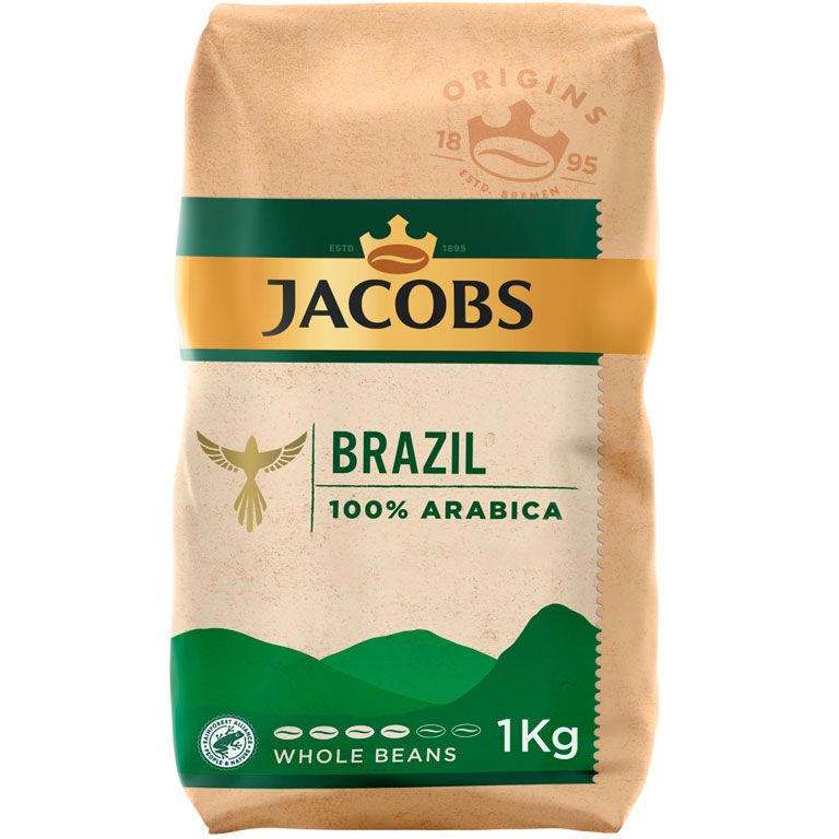 Кава в зернах Jacobs Origins Brazil, 1 кг (874995) - фото 1