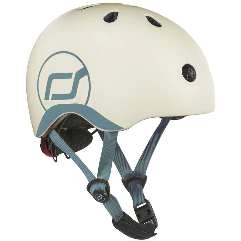 Шлем защитный детский Scoot and Ride с фонариком 45-51 см светло-серый (SR-181206-ASH) - фото 1