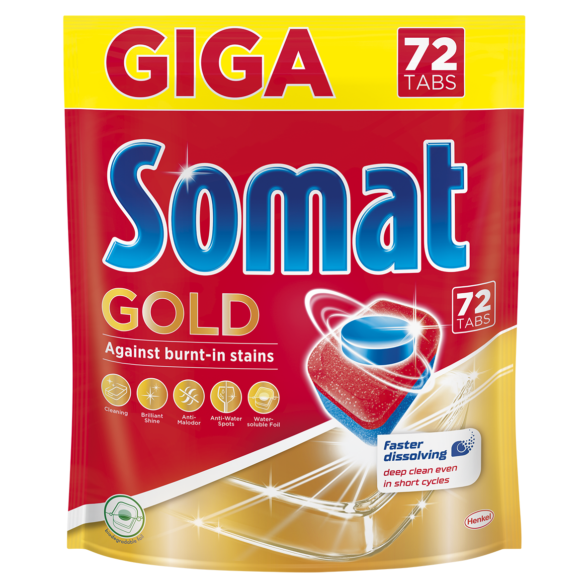 Таблетки для посудомоечных машин Somat Gold, 72 шт. (763682) - фото 1