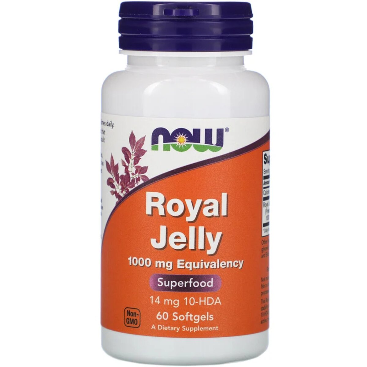 Маточное молочко Now Foods Royal Jelly 1000 мг 60 гелевых капсул - фото 1