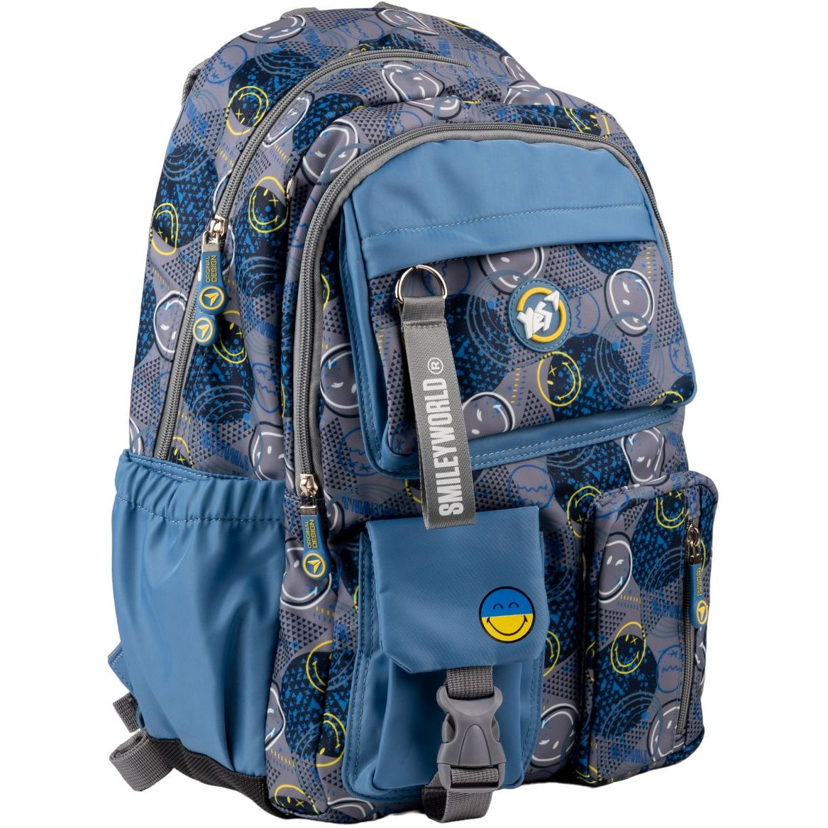 Рюкзак Yes TS-43 Smiley World, серый с голубым (559540) - фото 2