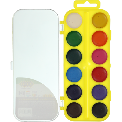 Акварельні фарби ZiBi Kids Line, 12 кольорів, жовтий (ZB.6544-15) - фото 2
