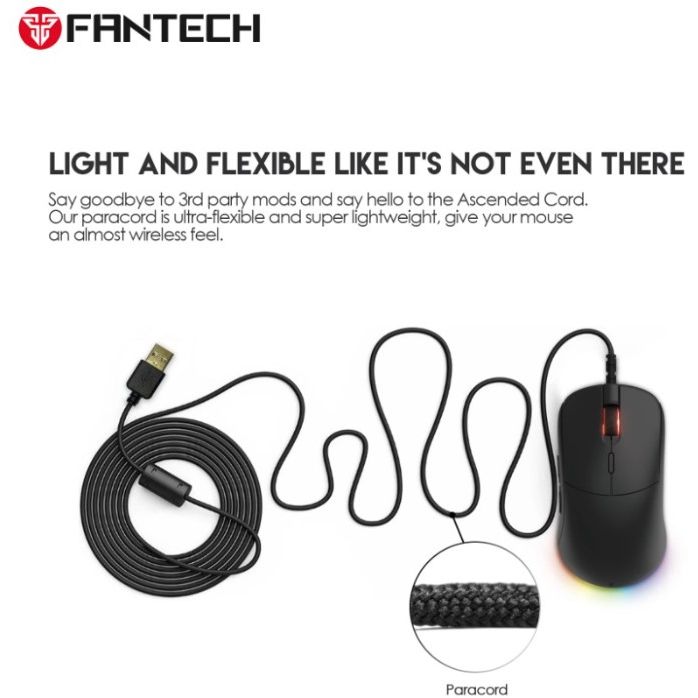 Ігрова миша Fantech UX-3 V2 Helios PixArt 3389 400IPS 50G 1600DPI Black - фото 8