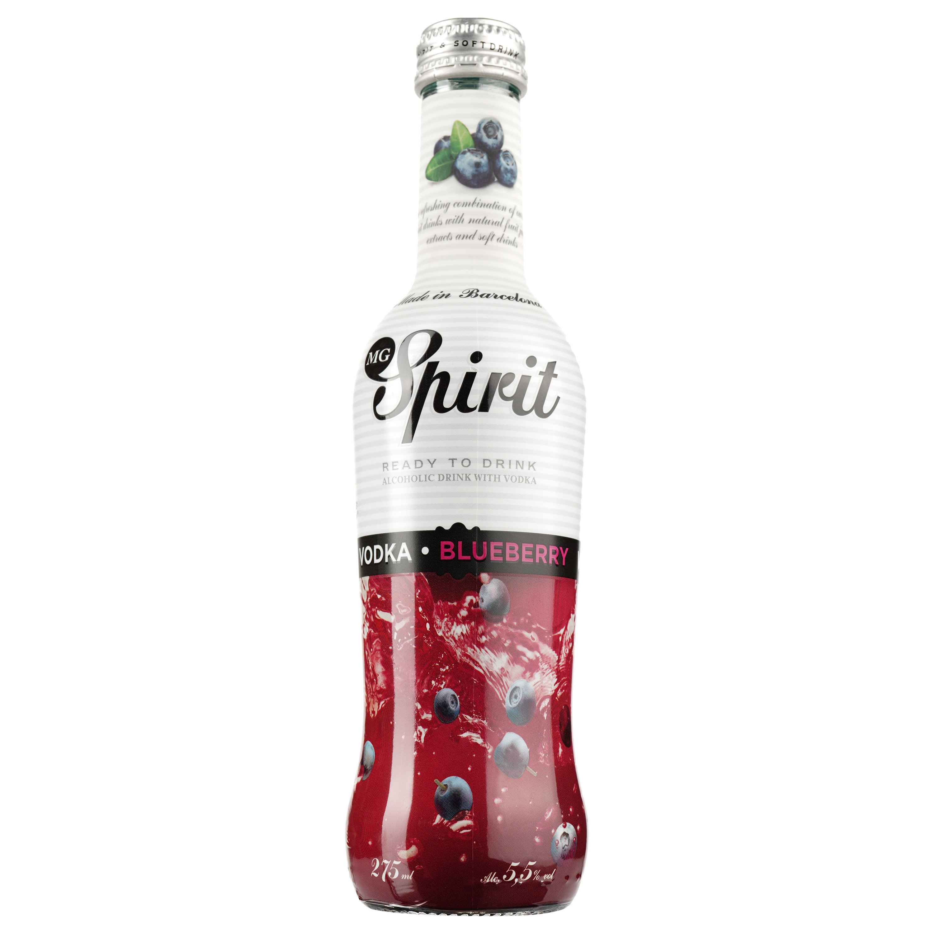 Напиток алкогольный Mg Spirit Vodka Blueberry, 5,5%, 0,275 л - фото 1